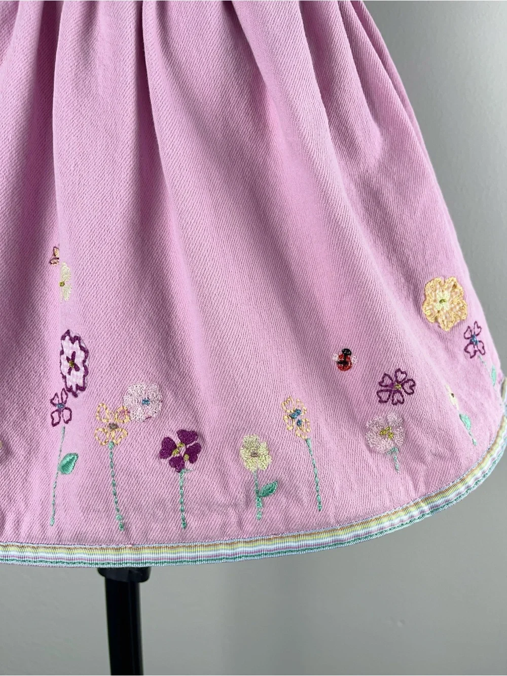Baby Gap 2000 Floral Pink Embroidered Jumper Dress, M 6-12 Months